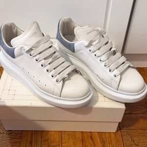 Alexander McQueen White Sneakers with Gray Details